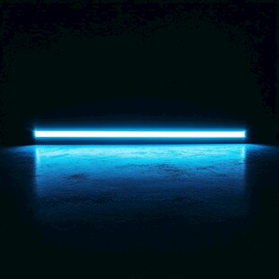 蓝色霓虹灯管暗光效果展示