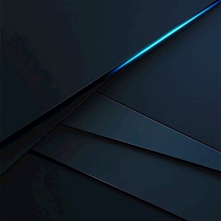 黑色背景的蓝色光效几何图形