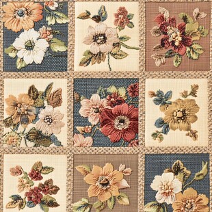 复古花卉拼接图案布料