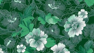 绿色花卉图案背景纹理