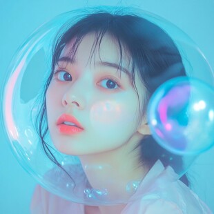 梦幻泡泡中的青春少女
