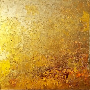 金色抽象纹理艺术画作