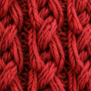 红色针织纹理特写