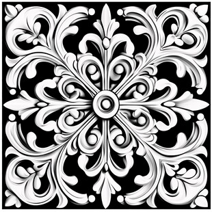 古典黑白花纹装饰图案