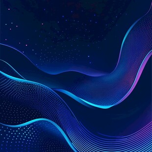 梦幻蓝紫波浪科技背景图