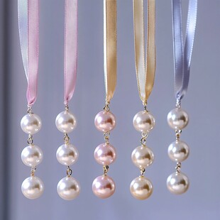 多彩丝带珍珠垂饰挂件