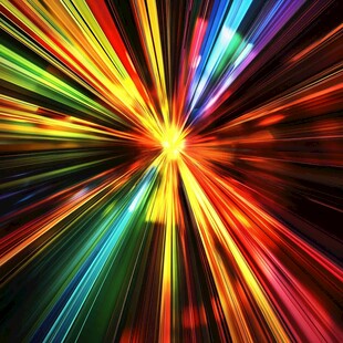 炫彩光线放射特效背景图
