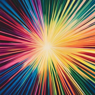 炫彩放射光芒抽象背景图