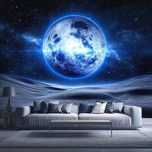 梦幻太空主题客厅背景墙