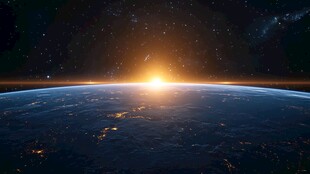地球日出太空美景