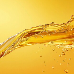 金黄油滴飞溅瞬间