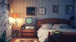 复古风格温馨卧室一角