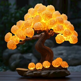 发光艺术造型树台灯摆件