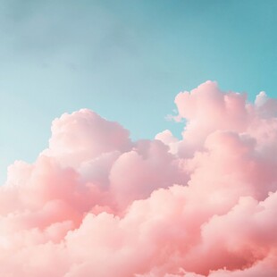 梦幻粉蓝天空云朵美景
