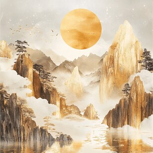 金色山水间 明月照奇峰