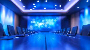 现代会议室 静谧蓝色空间