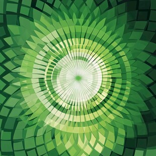 绿色放射状几何图案背景