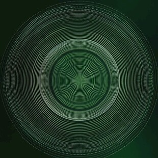 绿色环形线条科技感背景图