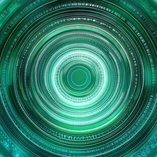 科技感绿色环形数字背景