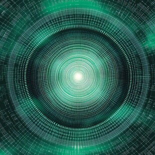 绿色科技感环形抽象背景图