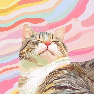 慵懒猫咪享受多彩时光