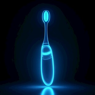 蓝光炫酷电动牙刷展示