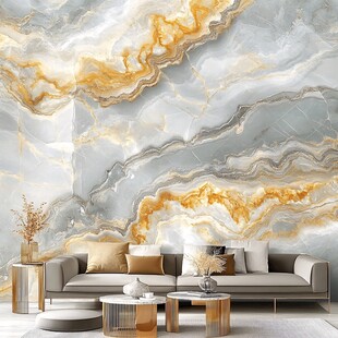 奢华大理石纹理客厅背景墙