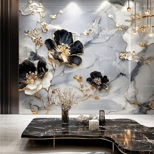 奢华大理石背景墙艺术装饰