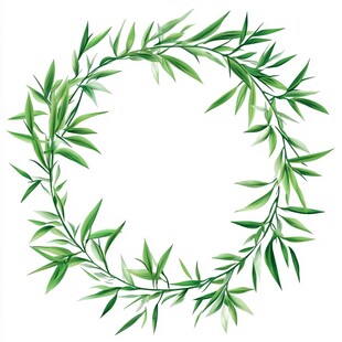 绿叶环形装饰图案