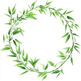 绿叶环绕的清新植物花环