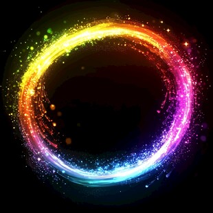 炫彩发光环形特效背景图
