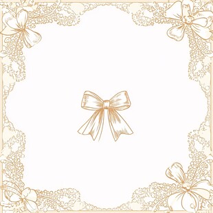 金色蕾丝蝴蝶结装饰边框