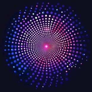 炫彩波点放射状梦幻背景