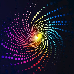 炫彩螺旋点状抽象背景图