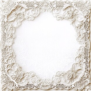 精致白色蕾丝花边装饰框