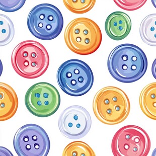 多彩纽扣无缝图案设计