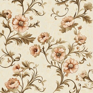 复古花卉图案壁纸纹理