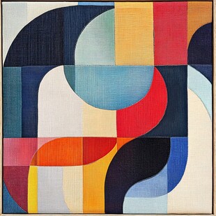 几何色块构成的抽象画作