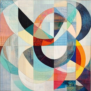 抽象几何色彩拼贴艺术画
