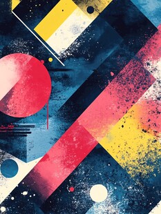 抽象几何色块艺术图案