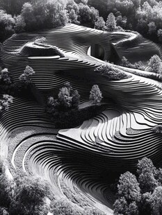 黑白梯田景观之美