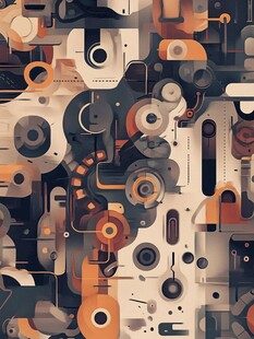 机械抽象艺术图案设计