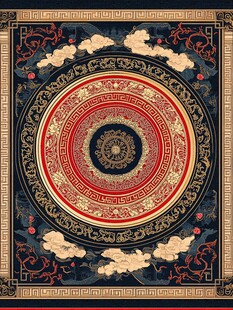 中式传统花纹精美地毯图案