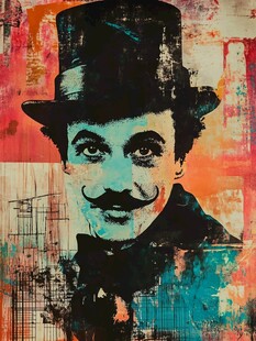 复古风格卓别林艺术画像