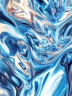 流动幻彩蓝金属质感纹理