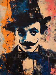 复古风卓别林艺术画像