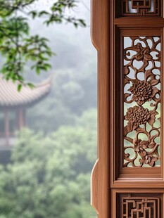 中式雕花窗棂 古韵景致