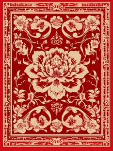 中式牡丹花纹传统图案