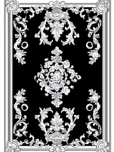 黑白欧式古典花纹装饰图案