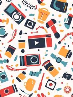 旅行摄影元素无缝图案